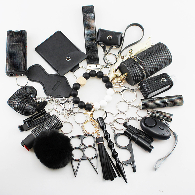 Rassestones Bling 21 PCS Selfverdediging -bykomstighede Sleutelhangers