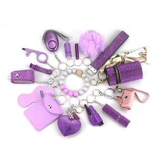 16 PC -uri Rhinestone Keychain DIY Subtizație de autoapărare