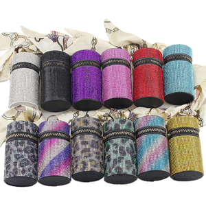 Rhinestone Keychain Lipstick Bag
